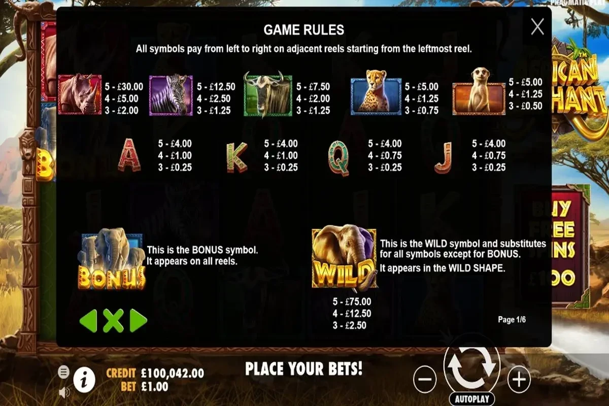 African Elephant Slot Main Screenshot
